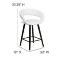 thumbnail image 6 of Emma + Oliver 24"H Cappuccino Wood Rounded Open Back Counter Stool - White Vinyl, 6 of 12