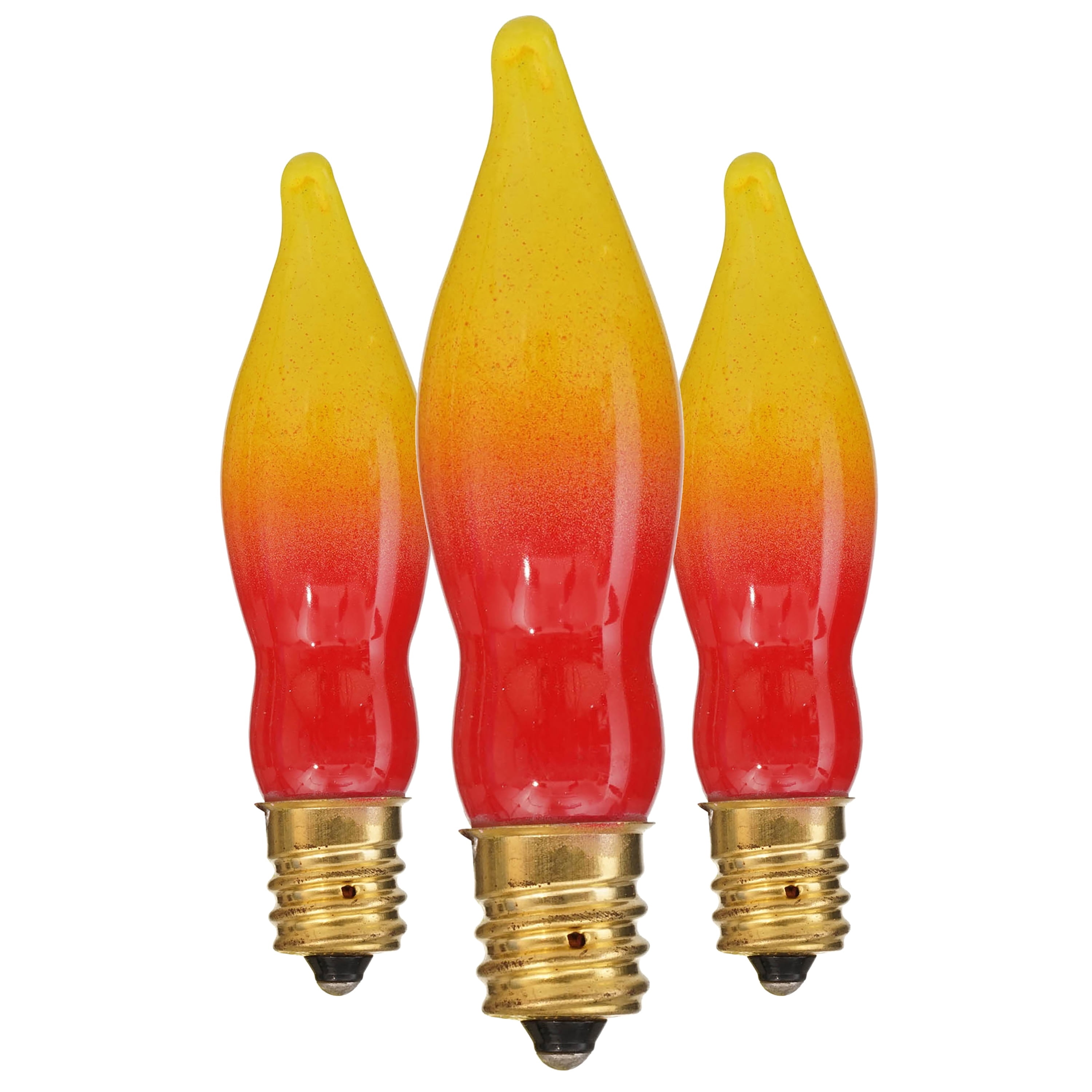 Indoor/Outdoor 3-Count Incandescent Flame Replacement Christmas Bulbs, Orange, by Holiday Time