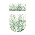 thumbnail image 5 of COEQINE Light Green Leaf Toilet Lid Dust Cover 2 Pcs Set, Easy Installation Machine Washable Elastic Bottom Toilet Cover Set for Home Bathroom Decor, 5 of 7