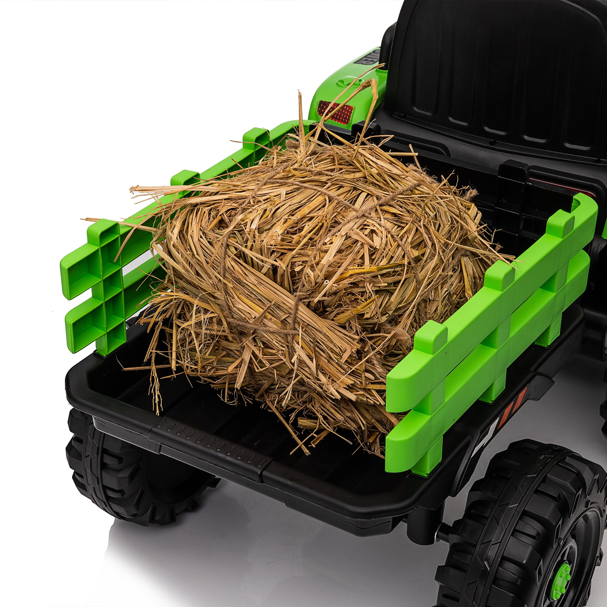 CIPACHO 12V Ride On Tractor with Trailer, Electric Kids Car with 2.4RC, 3 Speed Adjustable, USB, MP3, Power Display, 2 Point Safety Belt, Green CIPACHO 12V Ride On Tractor with Trailer, Electric Kids Car with 2.4RC, 3 Speed Adjustable, USB, MP3, Power Display, 2 Point Safety Belt, Green