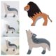 thumbnail image 1 of Paquete de 2 juguetes de madera con animales, , colección de juguetes educativos, juego de animales, regalo para , niñas, decoración del hogar león Macarena Figuras de animales, 1 of 8