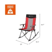 Ozark Trail Camping Rocking Chair, Red, Adult, 19lbs