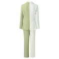 thumbnail image 6 of Njoeus Women's Elegant 2 Piece Office Work Suit Set Women Colorblock Long Sleeve One Button Blazer and Pants S-XXL, 6 of 7