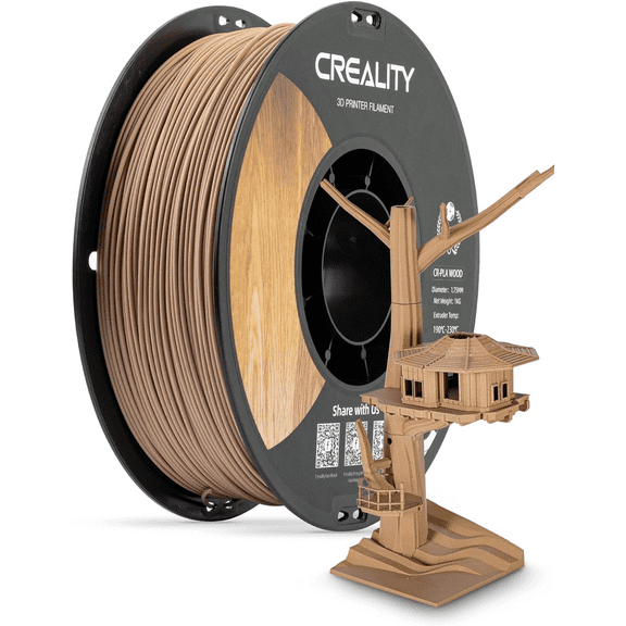 Creality CR-Wood Filament PLA 1.75mm 3D Printing Filament with Exquisite Wood Texture Smooth Feeding Low Shrinkage, Wide Compatibility with Most 3D Printers