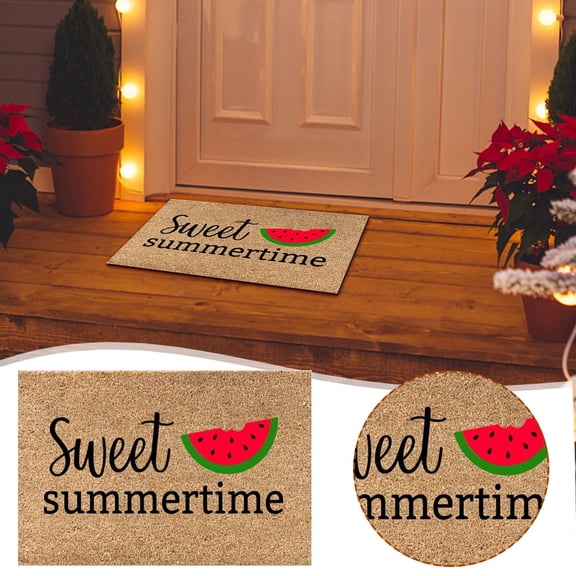 IMossad Non-Slip Washable Summer Welcome Door Mat with Watermelon Pattern - Indoor Outdoor Front Door Rug for Home Entrance Decor