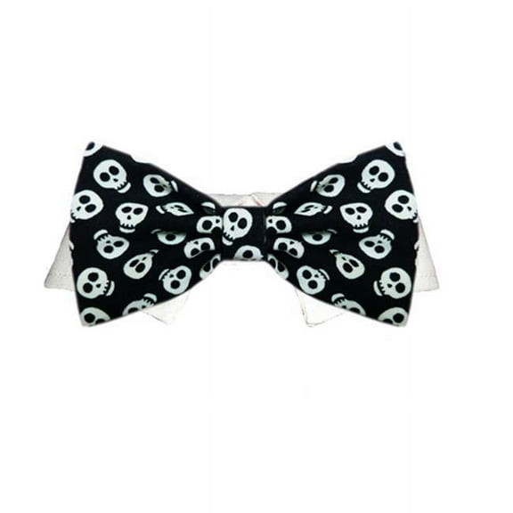 Pooch Outfitters Skully Bow Tie - Black - Extra Large