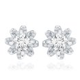 thumbnail image 2 of Rosec Jewels Lab Created Diamond Flower Earrings - 2 Carat Diamond Earrings (6 mm, Ef-Vs Quality) - Anniversary Gift, 925 Sterling Silver, 2 of 6