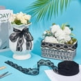 thumbnail image 4 of 25 Yards(22.86m) Lace Ribbon Lace Fabric Black Flower Laces Ribbon 35-45mm Elastic Laces Trim Vintage Trim Ribbons Nylon Vintage Crochet Trims for DIY Sewing Wedding Bridal Dress Decor Black DIY, 4 of 5