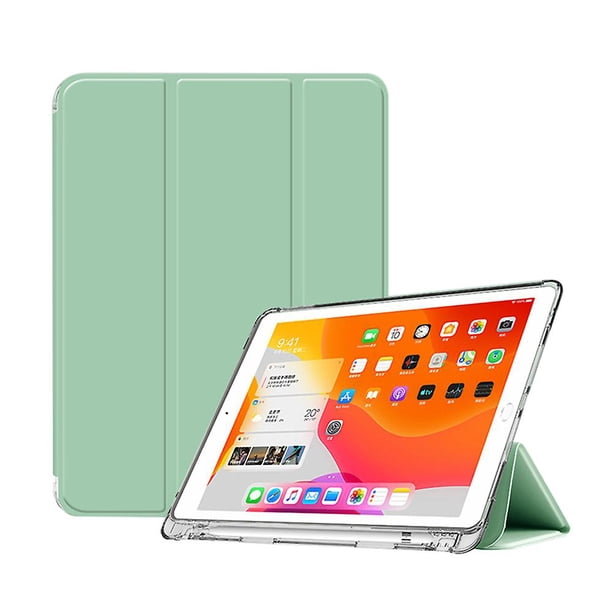 Funda compatible con iPad 10.2 iPad 2021/2020/2019, funda transparente de 0.2 pulgadas, función de reposo/activación automática