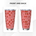 thumbnail image 3 of Haiem Red Strawberry Printed 20oz Straight Skinny Car Cups With Insulated Cup Sleeve Portable Handle, Sports Travel Coffee Mug, Stainless Steel, Insulated-Without Straw, 3 of 8