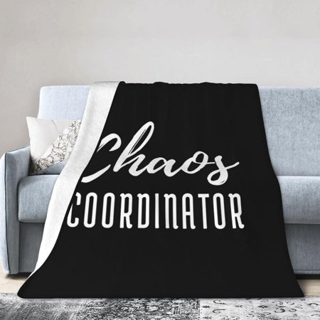 Chaos Coordinator Black Super Soft Fleece Blanket Sofa Flannel Blanket Bedding for Living Room