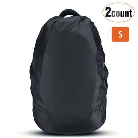 AGPTEK 2-Pack Nylon Waterproof Backpack Rain Cover for Hiking/Camping/Traveling/Outdoor Activities,Black.(XS, S, M,
