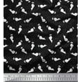 thumbnail image 1 of Soimoi Moss Tissu Georgette Imprimé Floral & Chat au Mètre 42 Pouces de Large, 1 of 3