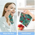 thumbnail image 4 of Coolnut 4 PCS Red Roses Green Baby Washcloths Towel Set, Highly Absorbent & Soft Cotton Wash Cloths, 12"x 12" Face Hand Towels for Bathroom, Multi-Purpose Fingertip Towels, 4 of 5