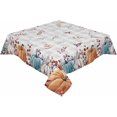thumbnail image 1 of Thanksgiving Pumpkins Tablecloth Rectangle Round Table Cloth 60x60 Inch, Blue Orange Indoor or Outdoor Tablecloth, Waterproof Fabric Washable Table Cover for Party Holiday Picnic Kitchen Fall Decor, 1 of 4