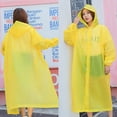 thumbnail image 4 of yellow Chubasquero no desechable grueso de 2 piezas, impermeable Eva de moda para viajes al aire libre, impermeable portátil de una pieza para adultos y niños, blanco, 4 of 5