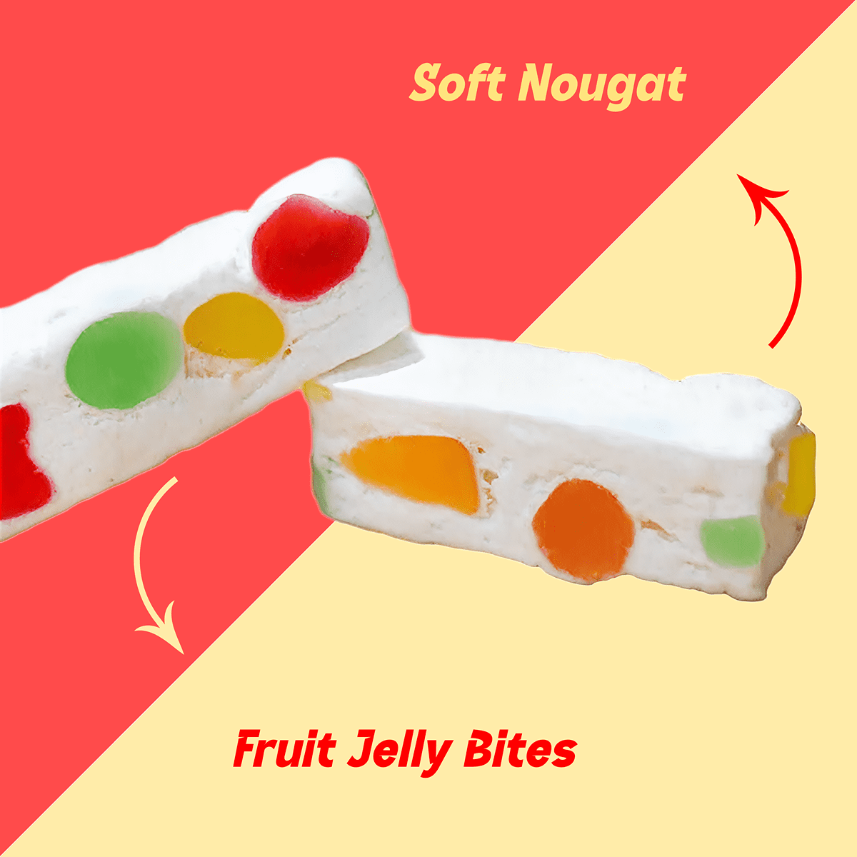Jujube Nougat - 2 Pounds (32 oz) | Easter Candy with Fruit Jelly Pieces - Individually Wrapped Candy | Soft & Chewy Treat