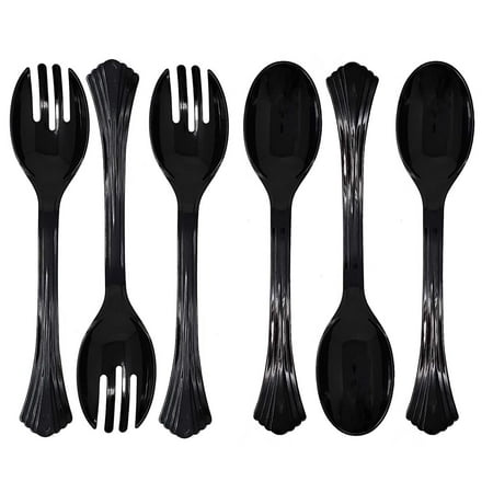 Serving Utensil Wrap - Set Of 6 Heavy Duty Disposable Plastic Serving Utensils
