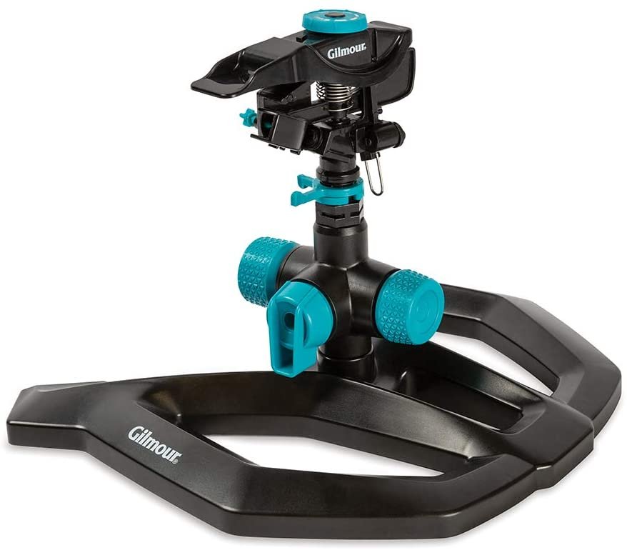 Gilmour Sprinkler 196SPB Pattern Master, Irrigatore A Impulso Con Base A Slitta, Copertura Fino A 0,5 M², Garanzia A Vita