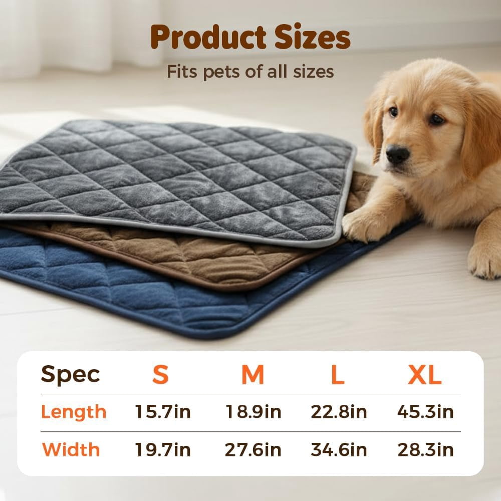Thermal Reflection Pad for Dogs Cats, 2026 5-Layer Self Warming Thermal Dog Bed, Washable Non-Slip Self Heating Pet Crate Pad for Indoor Outdoor Pets (Grey, S:15.7 × 19.7 in)