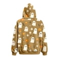 thumbnail image 7 of Zijinkuiwen Women Oversized Fleece Hoodie with Pet Pocket Floral Cute Ghost All Over Print Pullover for Halloween Fall Casual Daily Wear,XXL, 7 of 7