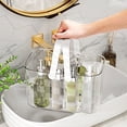 thumbnail image 2 of Transparent Rectangular Shower Caddy with Drain Holes - Bathroom Storage Basket for Toiletries, Travel, Dorm Organization, 2 of 6