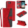 thumbnail image 5 of For iPhone 16e Leather Case Splicing Stitching Wallet Phone Cover with Wrist Strap - Grey, 5 of 5
