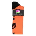 thumbnail image 2 of MadSportsStuff Made in USA Football Socks - Youth & Adult Crew for Flag or Tackle - Neon Orange/Black, Medium - Moisture Wicking, 2 of 2