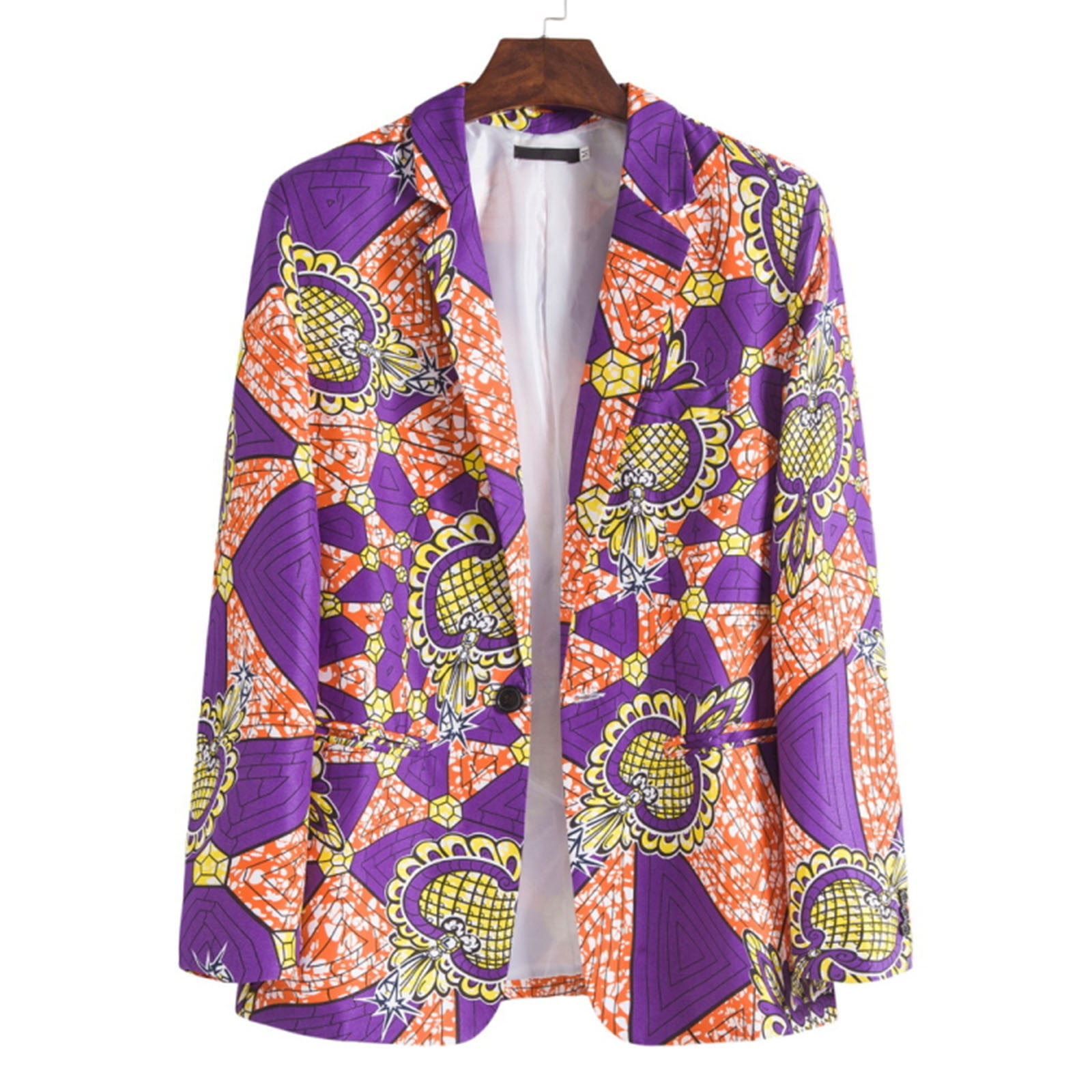 HOMBOM Jacket For Men,Men Casual Ethnic Flower Series Versatile Printed