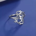 thumbnail image 6 of RSAMD Double Hearts Filigree Ring Women Stainless Steel Gold Color Finger Ring Jewelry-8-silver, 6 of 7