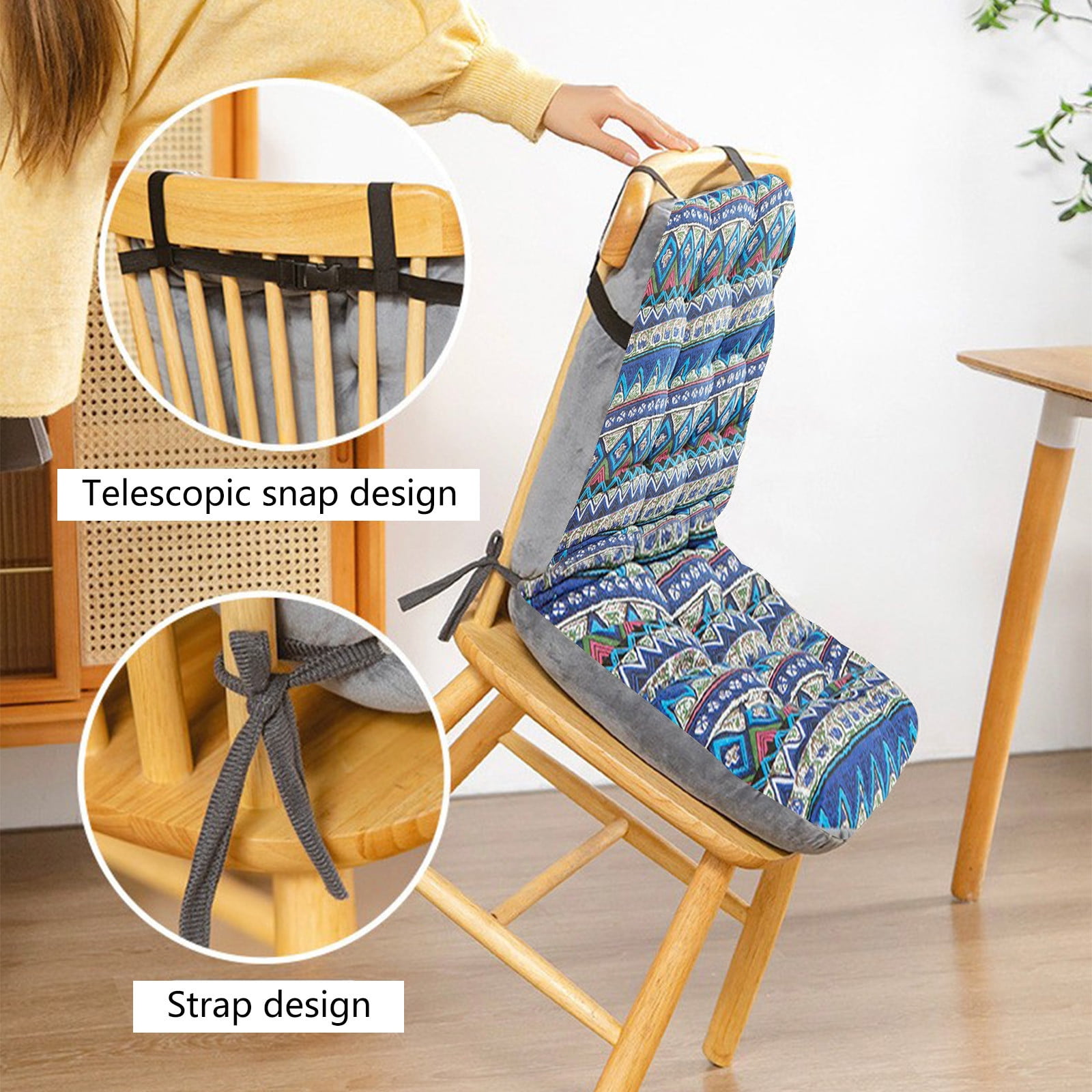 Yhmxh Rocking Chair Cushions Rocking Chair Pads for Wooden Rocking Chair Cushion, Patio Chair Cushion High Back Rocking Chair Cushion 13x18x16.5 inch, Outdoor Seat Back Chair Cushions (Navy)