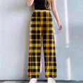 thumbnail image 2 of SGMVNU Womens Pajama Pants Plaid Cozy Loungewear Winter Warm Pj Bottoms Fuzzy Sleepwear Comfy Classic Homewear(Yellow, L), 2 of 6