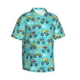 thumbnail image 2 of Fotbe Cartoon Monster Truck Hawaiian Shirt for Men Unisex Summer Beach Casual Short Sleeve Cotton Linen Button Down Shirts-X-Large, 2 of 9
