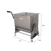 Hakka 7.5L/15lb Stainless Steel Tilting Meat Mixer, Manual Countertop Meat Blender