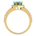 thumbnail image 4 of 1.49 ct Heart Cut Simulated Turquoise Halo Engagement Ring for Women in 18K Yellow Gold, 4 of 5