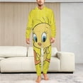 thumbnail image 6 of Looney Tunes Tweety Men's Hooded Jumpsuit - Zip Up One Piece Pajamas Soft Cozy Winter Warm Plush Loungewear, 6 of 8