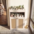 thumbnail image 3 of OMCPET Bathroom Floor Storage Cabinet with 2 Rattan Doors, Freestanding with Adjustable Shelf & Open Storage for Living Room, Hallway, 3 of 8