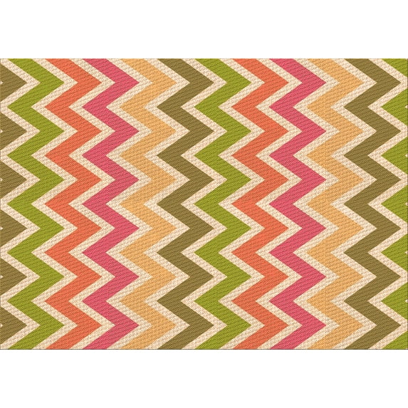 Ahgly Company Machine Washable Indoor Rectangle Transitional Orange Area Rugs, 6' x 9'