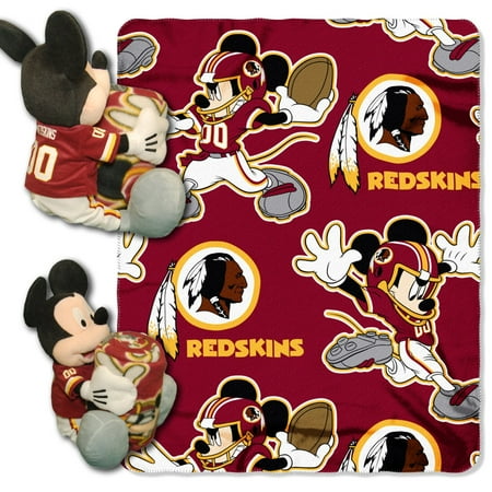 Disney NFL Washington Redskins Hugger Pillow and 40" x 50" Throw Set