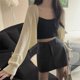thumbnail image 2 of Rimocy Sunscreen Crop Knit Cardigan Women Korean Style Solid Color Thin Cardigan Coat Woman Simple Long Sleeve Smock Top Ladies, 2 of 5