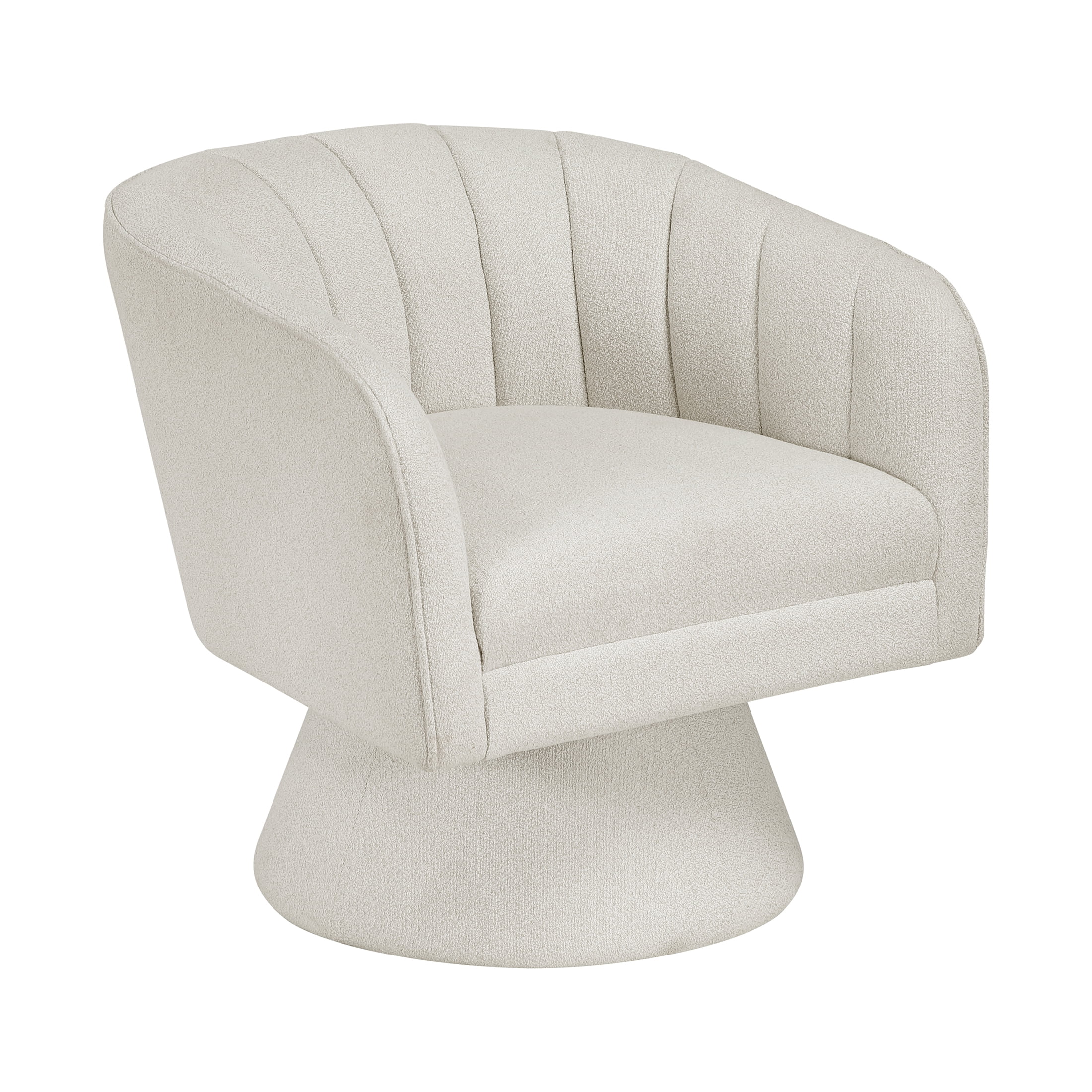 OakvillePark Liora Vale Boucle Swivel Barrel Chair, Beige