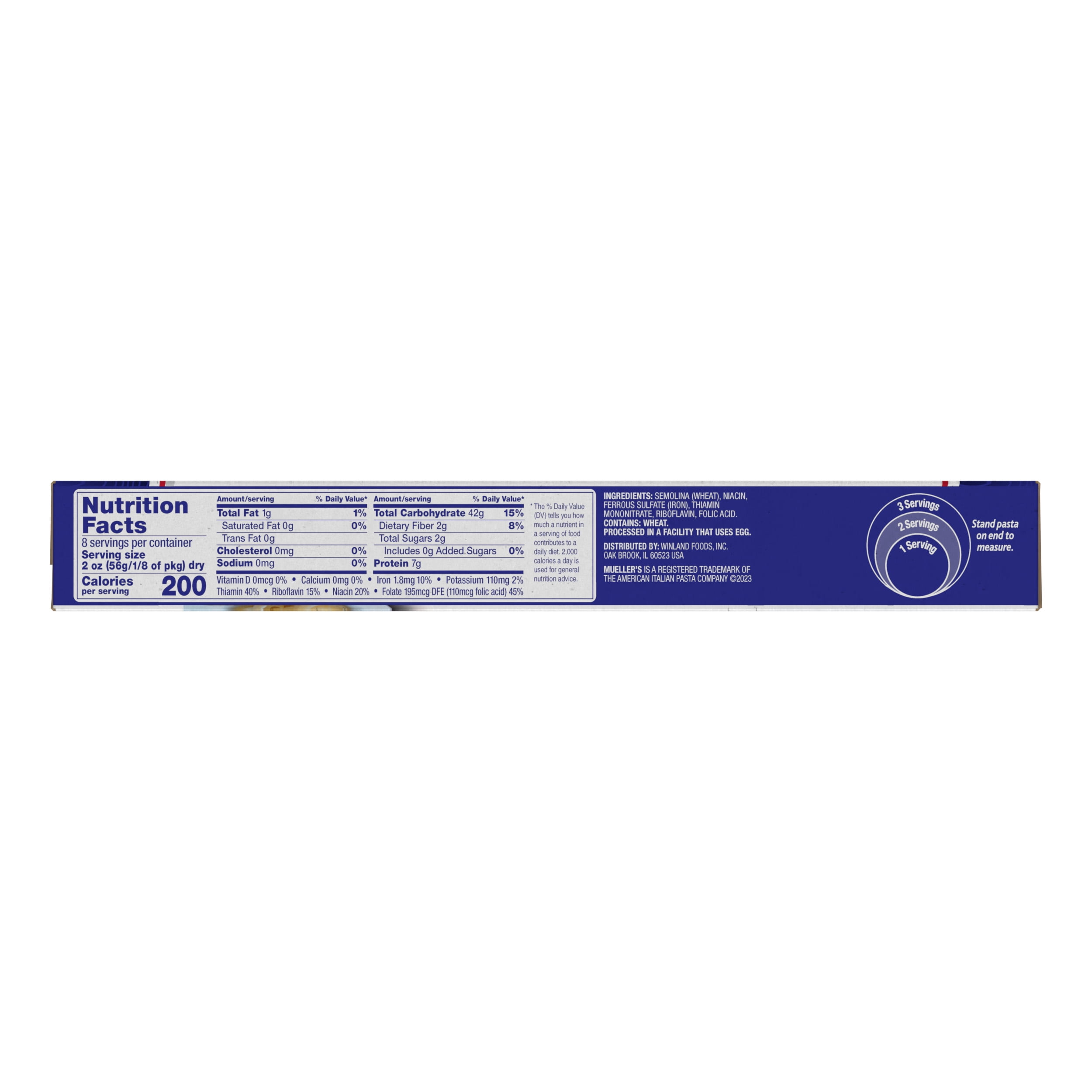 (2 pack) Mueller's Sodium-Free, Cholesterol-Free Fettucine Pasta, 16 oz (Shelf-Stable)