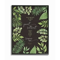 The Stupell Home Decor You're My Place of Quite Retreat Green Leaf Psalm Quote Typography