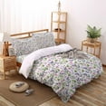 thumbnail image 3 of Pastoral Flower King Size Comforter Set, Pink Flower Leaf Farmhouse Style Soft Bedding for All Seasons, 4 Pcs Bed Set with 1Comforter (90"x106") ,1 Sheet(94"x116"), 2 Pillowcases (19"x35"), 3 of 7
