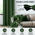 thumbnail image 5 of Deconovo 100% Blackout Curtains for Bedroom, Thermal Insulated, 2 Panels, 52"x54", Green, 5 of 9