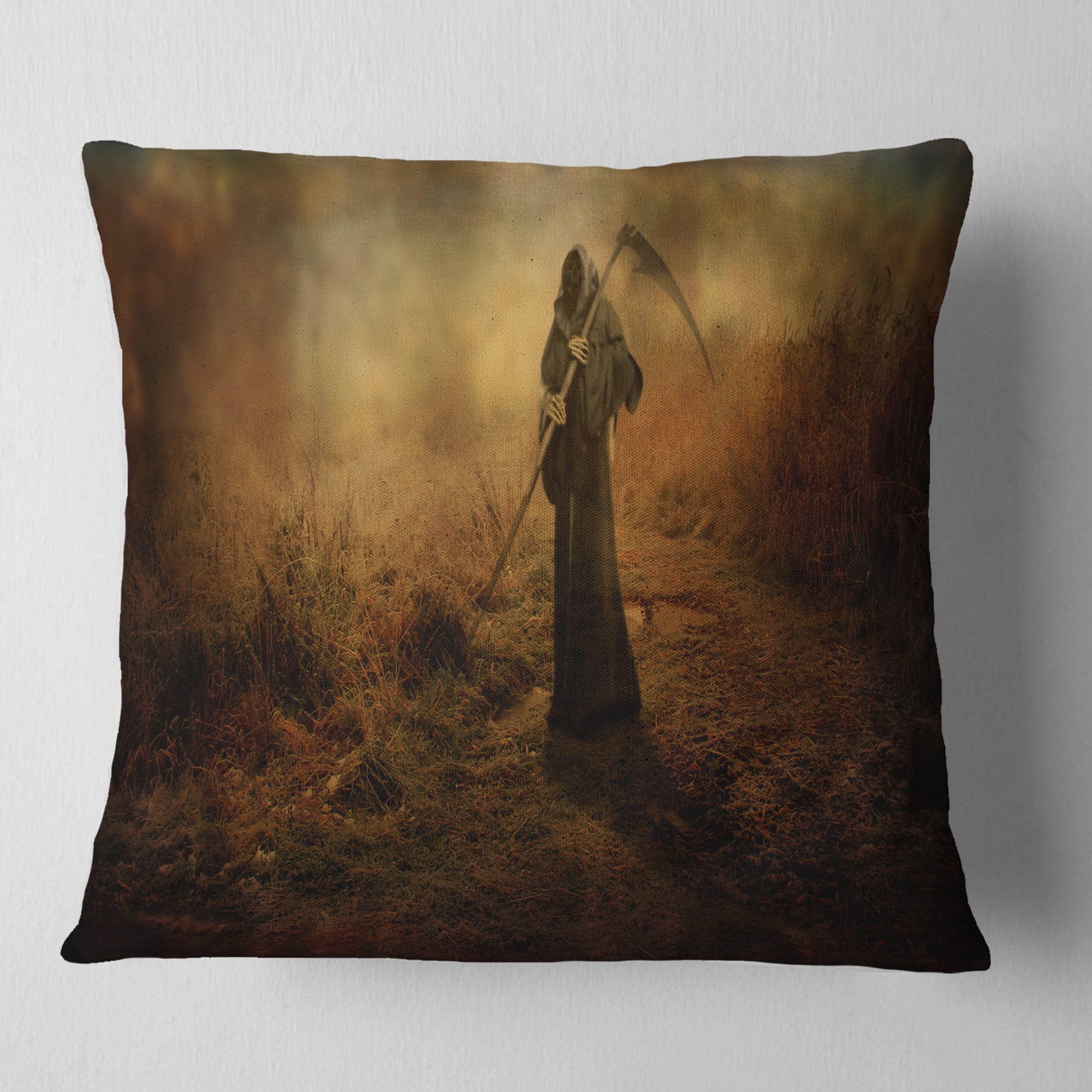 Designart Unexpected Death - Abstract Throw Pillow - 18x18