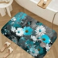 thumbnail image 4 of 1pc Blue and White Flowers Absorbent Non-Slip Bathroom Thickened Flannel Rug Decor,Soft,Quick Drying,Suitable For Indoor/outdoor Use,Bathrooms,Bedrooms,Kitchens,Terrace,Laundry Rooms,16"x24", 4 of 9