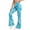 Clear Blue, variant on High Waist Workout Pants for Petite Women Boho Stretchy Floral Gym Flare Pants Tummy Control Yoga Pants Outdoor