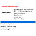 thumbnail image 2 of Rear Wiper Blade - Compatible with 2014 - 2015 Nissan Rogue Select, 2 of 2