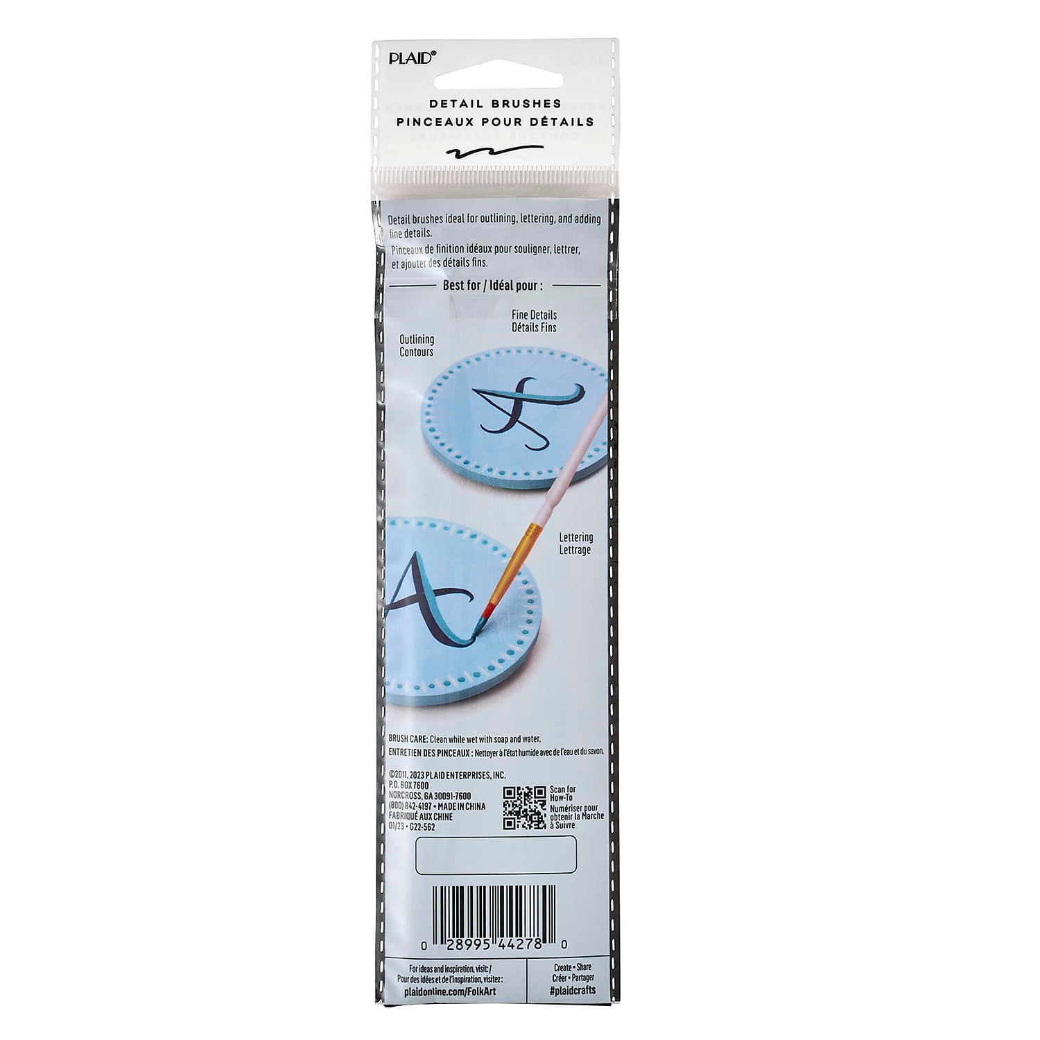 Plaid Synthetic Taklon Round Brush Set Round Brush 10/Pack 3 Packs/Bundle (FLK44278-3)